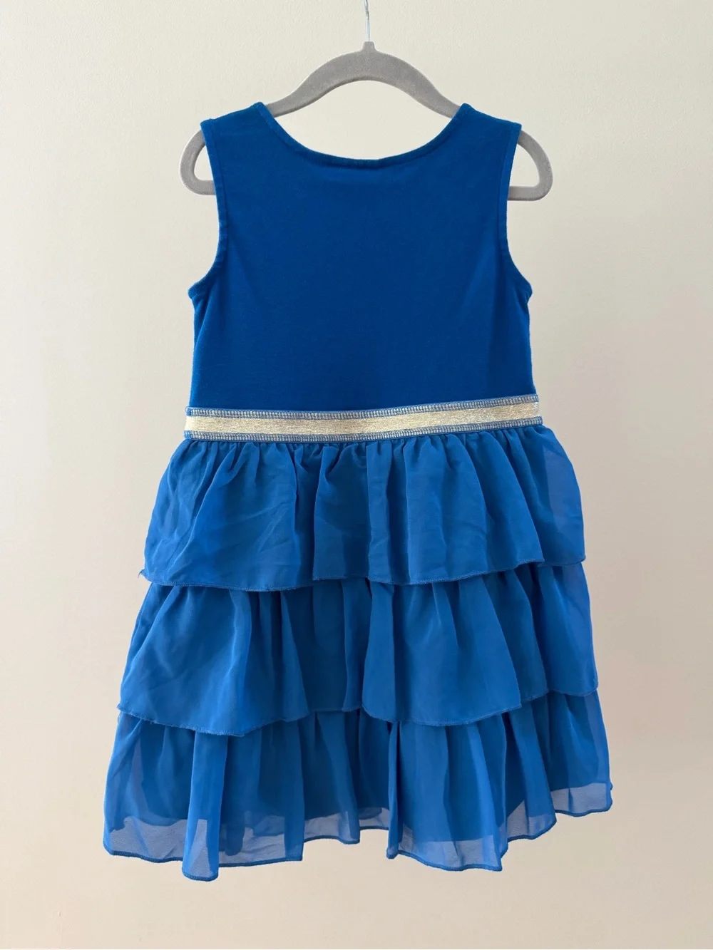 Hanna Andersson | Floaty Soft Dress | Baltic Blue Tiered Chiffon | Girls Size 5